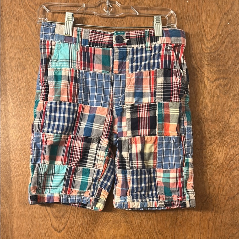 Boys Multicolor Patchwork Plaid Shorts